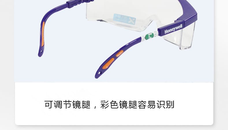 霍尼韦尔（Honeywell） 100200 S200A 蓝色镜架透明镜片防护眼罩 （加强防刮擦）